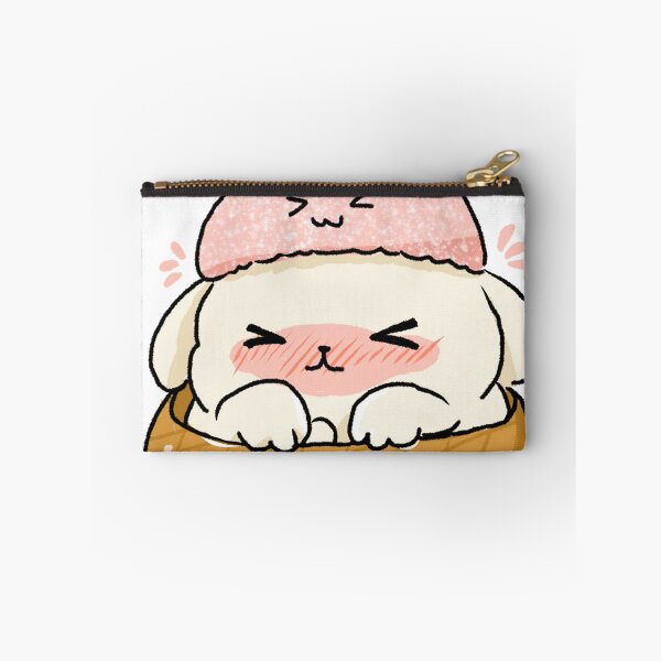 Item preview, Shy Bunny Dumpling Hat Sticker | Blushing Rabbit | Cute Awkward Animal Club designed and sold by chupichapa.