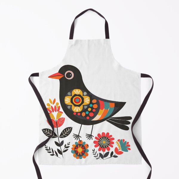 Item preview, Scandinavian Folk Art, Crow With Flower designed and sold by xiao xuans.