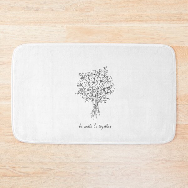 Item preview, A minimalist single-line drawing of a bouquet of flowers with leaves and words be unite be together  designed and sold by wallartofmio.