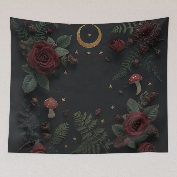 Item preview, Moody Botanical Magic: Dark Feminine Floral & Moon Art designed and sold by eliaquim.