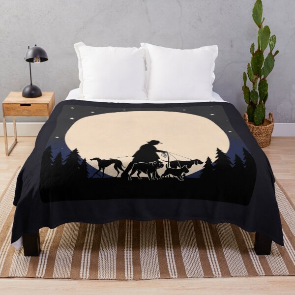 Item preview, Old Woman Walking Her Dogs at Night designed and sold by ArcticFoxStudio.