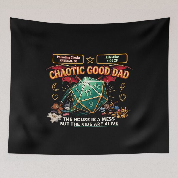 Item preview, Chaotic Good Dad The House is A Mess But The Kids are Alive Funny Gamer Dad Quote designed and sold by Redgiant87x.