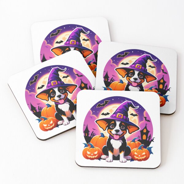 Item preview, Cute Puppy Witch Halloween Pumpkin Bats Spooky Design designed and sold by Cute Animals And Royal Art.