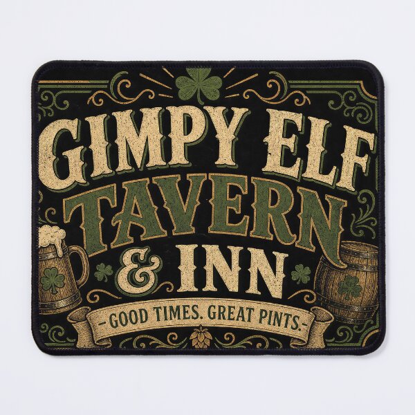 Item preview, Gimpy Elf Pub designed and sold by DroneWorks Creative.
