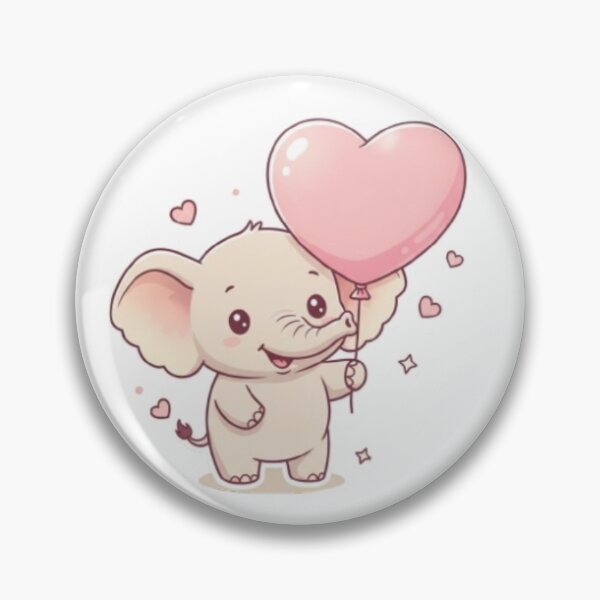 Item preview, A Happy Baby Elephant - Soft Pastel Love Skicker designed and sold by DigitfanStudio.
