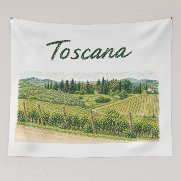 Item preview, Tuscany – Vineyards and Italian countryside in pencil style designed and sold by JOANNASKAH.