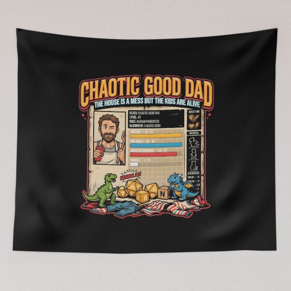 Item preview, Chaotic Good Dad The House is A Mess But The Kids are Alive Parenting Critical Success designed and sold by Redgiant87x.