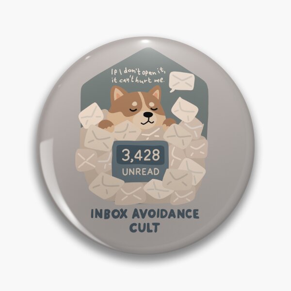 Item preview, Inbox Avoidance Cult Cute Dog Funny Email Anxiety Cartoon designed and sold by thesalynn.