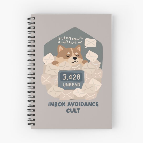 Item preview, Inbox Avoidance Cult Cute Dog Funny Email Anxiety Cartoon designed and sold by thesalynn.