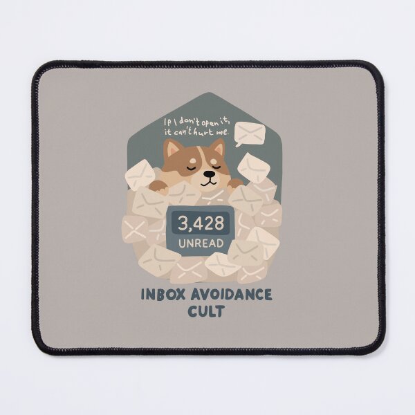 Item preview, Inbox Avoidance Cult Cute Dog Funny Email Anxiety Cartoon designed and sold by thesalynn.