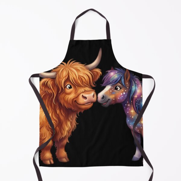 Item preview, Cute Highland Cow and Galaxy Pony Art designed and sold by Linework Studio.