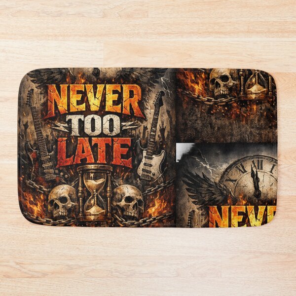 Item preview, Too Late Heavy Metal Skull Guitar Artwork designed and sold by Hookesmode.