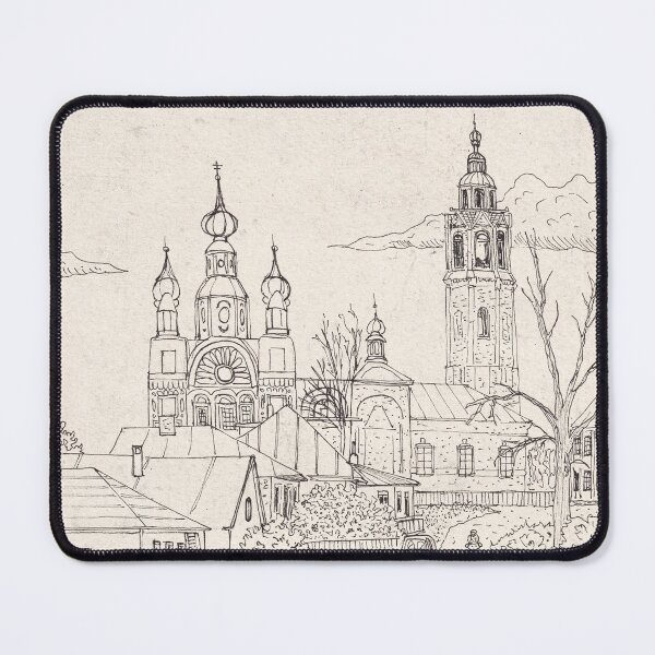 Item preview, Lobanovo Village, Russia | Pen and Ink Architectural Illustration designed and sold by Wall-Art-Sketch.