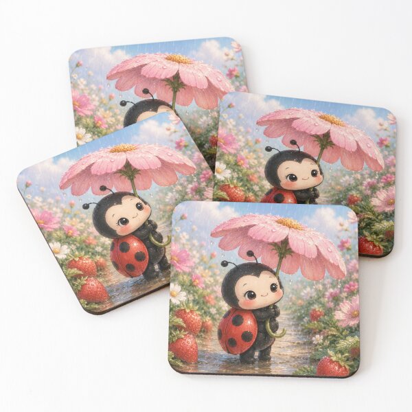 Item preview, Cute Ladybug with Flower Umbrella designed and sold by Design by Sara.