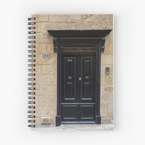 Item preview, Black Wooden Door Set in Weathered Stone Wall With Lantern and Barred Window designed and sold by Nmallia.