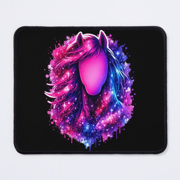 Item preview, Cosmic Galaxy Horse – Neon Mane Watercolor Fantasy Art designed and sold by ArtoryWorks.