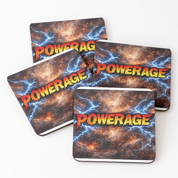 Item preview, Powerage Lightning Storm Heavy Metal Typography Art designed and sold by Hookesmode.