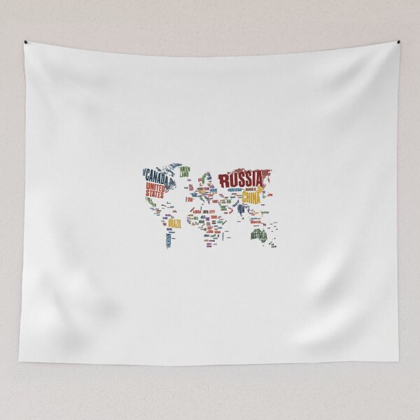Item preview, World Map Made of Country Names designed and sold by ali prints.