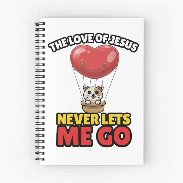 Item preview, The Love of Jesus Never Lets Me Go - Cute Cat Hot Air Balloon designed and sold by KINGDOM GOLD STUDIO.