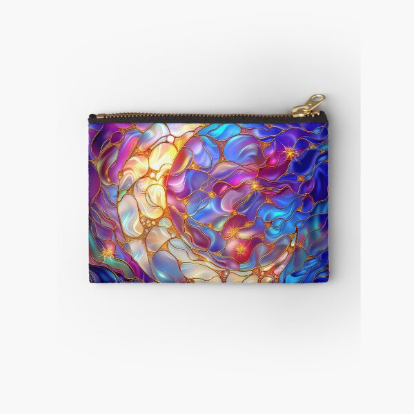 Item preview, Moon and Northern Lights Stained Glass Art | Celestial Night Sky Fantasy designed and sold by MargaretWiktor.