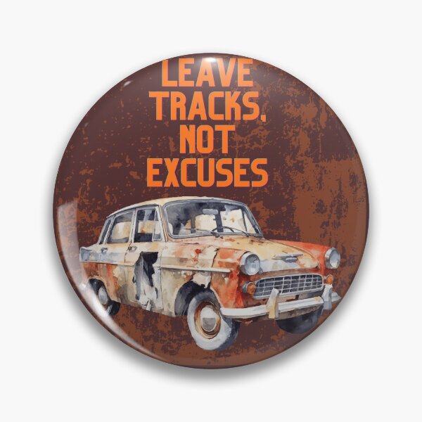 Item preview, Leave Tracks Not Excuses Vintage Car Motivational Offroad Quote Retro Rusty Vehicle Design. designed and sold by LunaPrintCo.