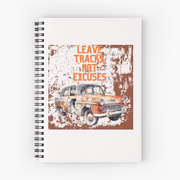 Item preview, Leave Tracks Not Excuses Vintage Car Motivational Offroad Quote Retro Rusty Vehicle Design. designed and sold by LunaPrintCo.