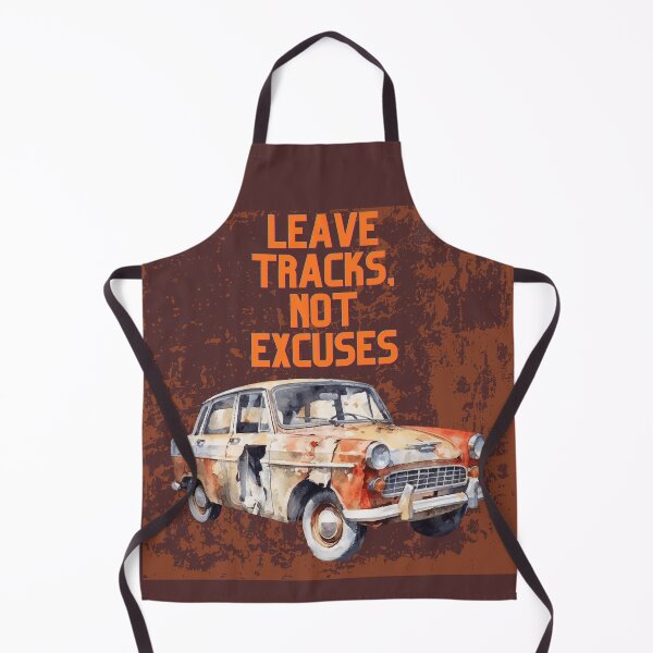 Item preview, Leave Tracks Not Excuses Vintage Car Motivational Offroad Quote Retro Rusty Vehicle Design. designed and sold by LunaPrintCo.