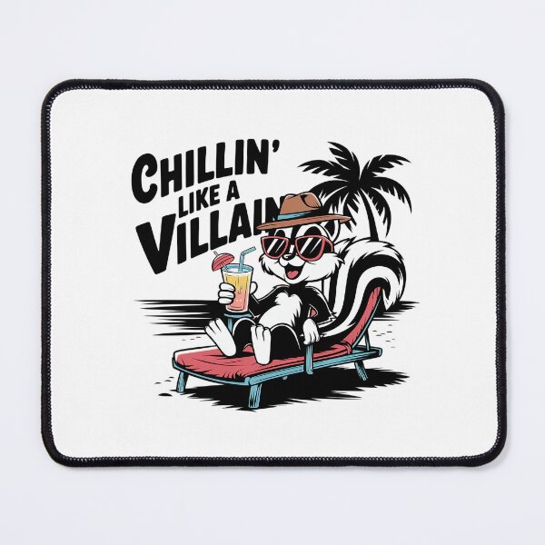 Item preview, Chillin’ Like a Villain – Funny Relaxing Skunk Beach Design designed and sold by Cool-cat-art.