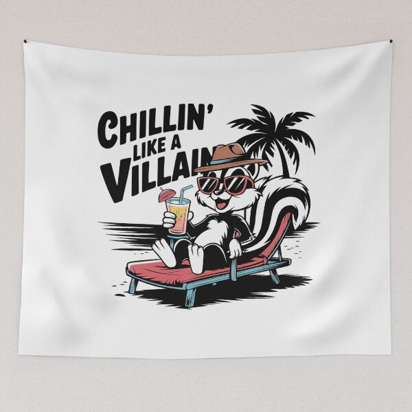 Item preview, Chillin’ Like a Villain – Funny Relaxing Skunk Beach Design designed and sold by Cool-cat-art.