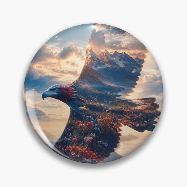 Item preview, Majestic eagle soaring over coastal landscape designed and sold by AmbiM.