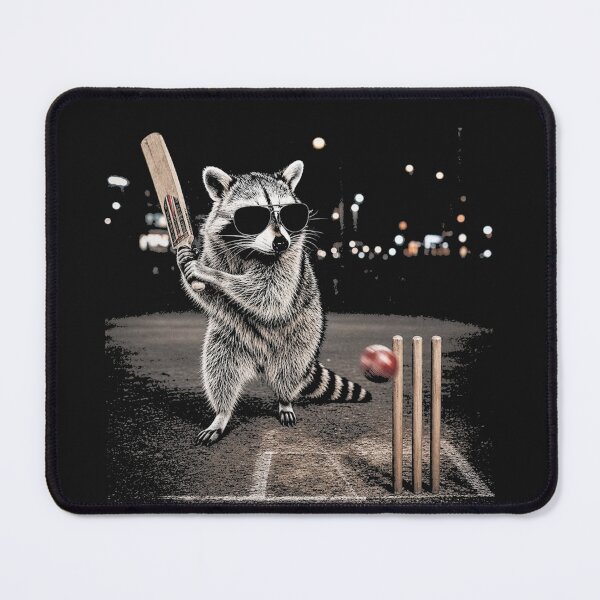 Item preview, Raccoon Batting Sunglasses Red Round Object Art designed and sold by Tsugraf Designs.