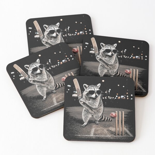 Item preview, Raccoon Batting Sunglasses Red Round Object Art designed and sold by Tsugraf Designs.
