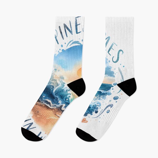 Item preview, Happiness Comes in Waves Watercolor Ocean Sunset designed and sold by InkRevolt.