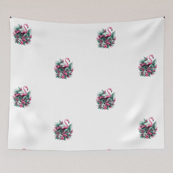 Item preview, Tropical Flamingo Amidst Exotic Flowers designed and sold by KM Design.