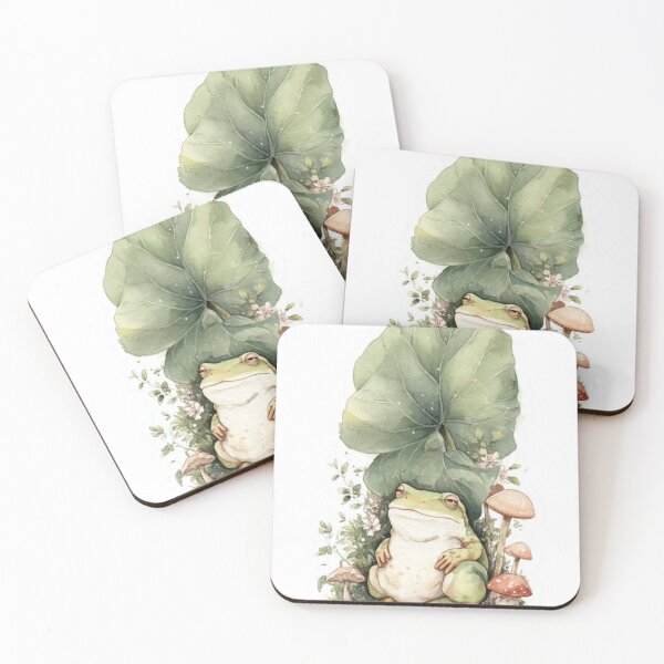 Item preview, Cottagecore Frog Under Leaf designed and sold by Cozy Chaos Studio Co.