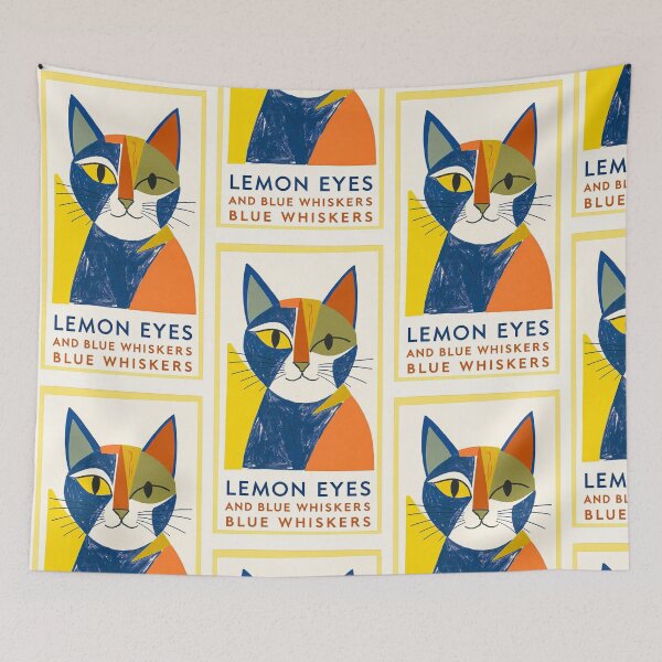 Item preview, Lemon Eyes Blue Whiskers Poster designed and sold by djovan.