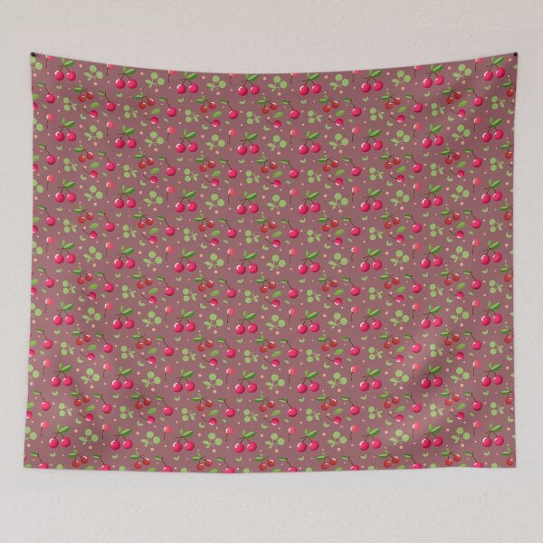 Item preview, Cute Cherry Seamless Pattern with Leaves designed and sold by maulaniism.