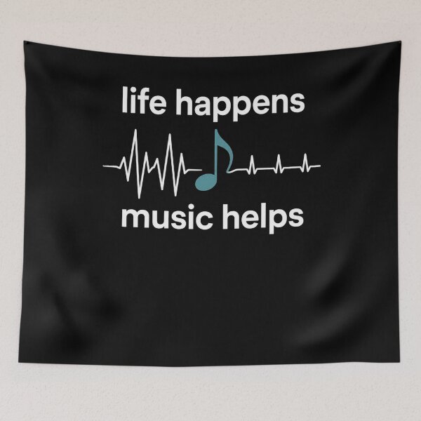 Item preview, Life Happens Music Helps Heartbeat Music Note designed and sold by clothesy7.