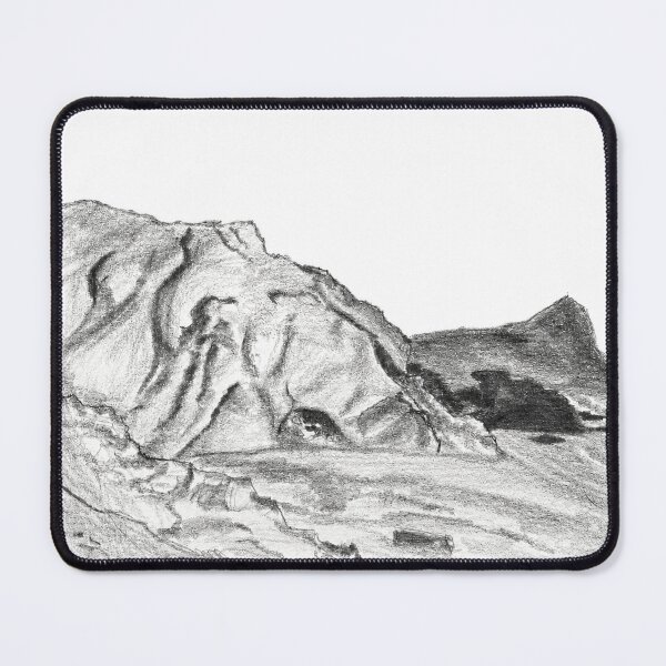 Item preview, Coastal Cliff Sketch | Hand Drawn Seaside Landscape Pencil Illustration designed and sold by TheSlowShore.