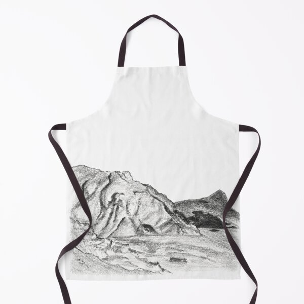 Item preview, Coastal Cliff Sketch | Hand Drawn Seaside Landscape Pencil Illustration designed and sold by TheSlowShore.