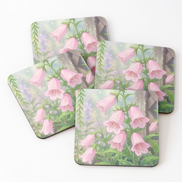 Item preview, Enchanting Pink Bellflower Cottage Garden designed and sold by CooksCreators.