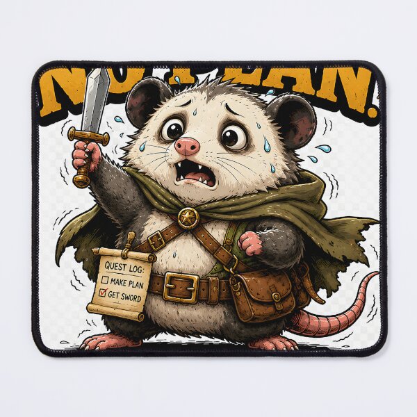 Item preview, I Have No Plan But I Have A Sword Funny Possum RPG Gamer T-Shirt designed and sold by AVINN-SENPAI.