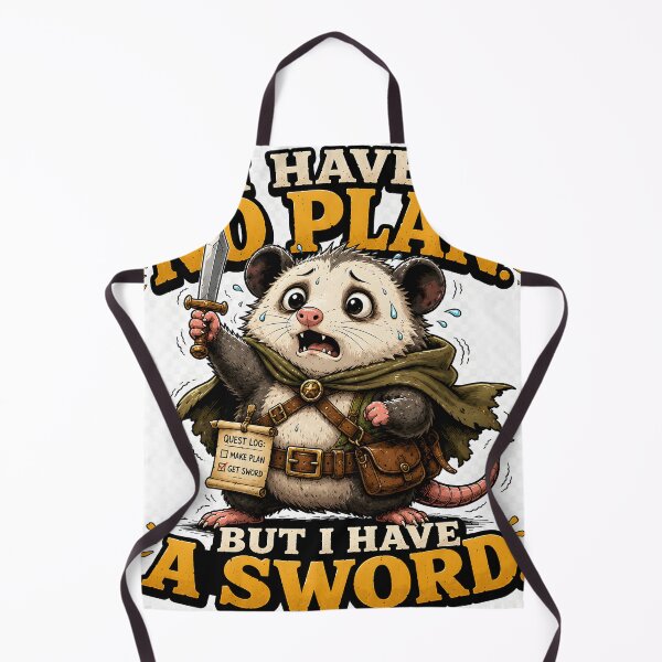 Item preview, I Have No Plan But I Have A Sword Funny Possum RPG Gamer T-Shirt designed and sold by AVINN-SENPAI.