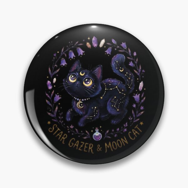 Item preview, Star Gazer Moon Cat - Cute Magical Witchy Black Cat Aesthetic designed and sold by LunaCat Studio.