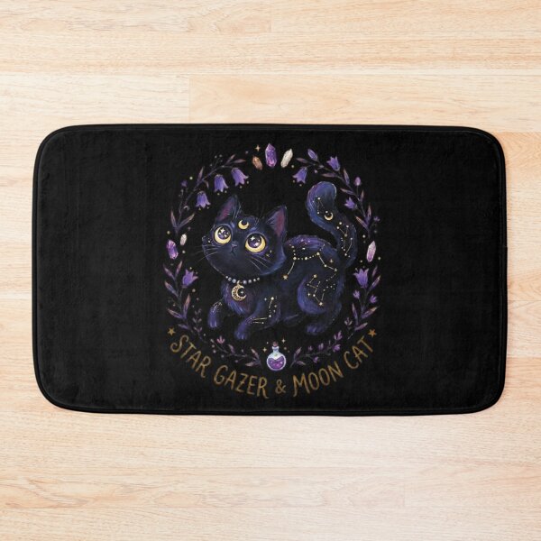 Item preview, Star Gazer Moon Cat - Cute Magical Witchy Black Cat Aesthetic designed and sold by LunaCat Studio.