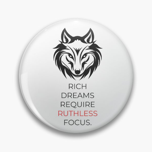 Item preview, Rich Dreams Require Ruthless Focus Wolf Motivation T-Shirt | Success Mindset Design designed and sold by Vvmd.