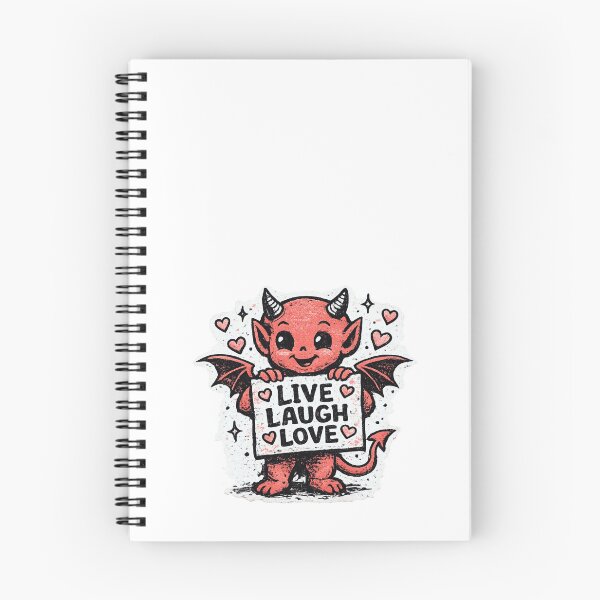 Item preview, Little Devil Holding Live Laugh Love Sign – 1950s Greeting Card Punk Zine Illustration designed and sold by OnPointOutfits.