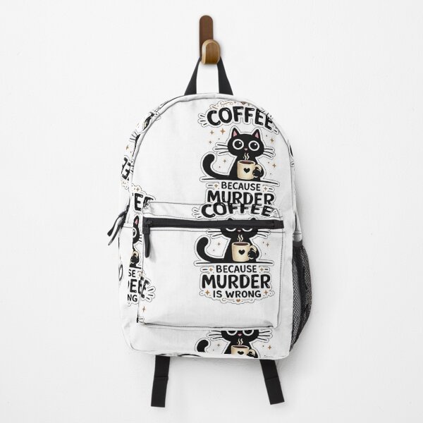 Item preview, Coffee Because Murder Is Wrong Cute Black Cat designed and sold by LeCoinDeFredPro.