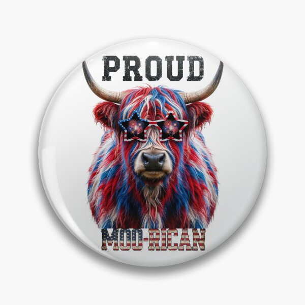 Item preview, Proud MOO-RICAN 4th of July cow designed and sold by DigitalArtsWrld.