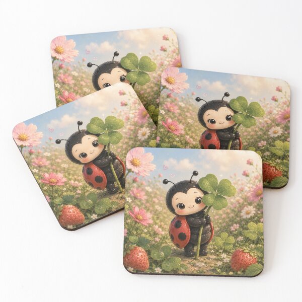 Item preview, Cute Ladybug Holding a Lucky Clover  designed and sold by Design by Sara.